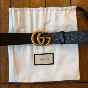 Gucci reversible leather belt with Double G buckle